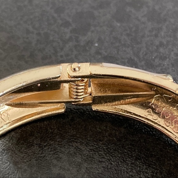 Women’s Black/white/rhinestone enamel hinges bracelet Vintage Jiu Long Xing - Picture 5 of 5